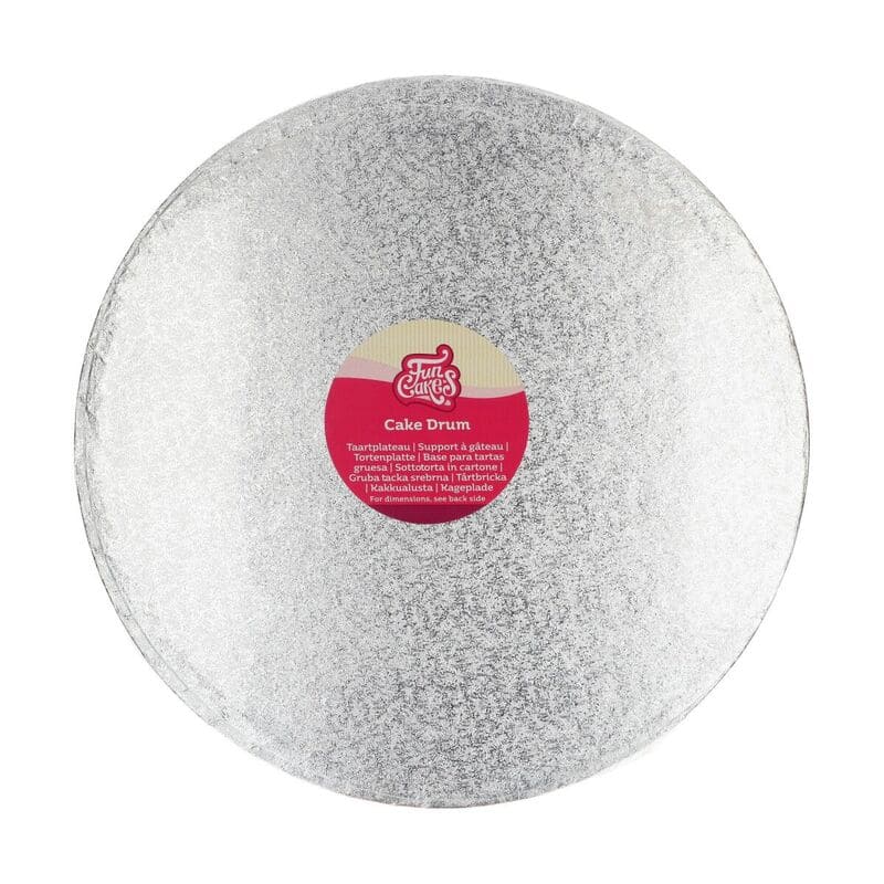 Podložka pod dort silná kulatá stříbrná 35 cm, tl. 1,2 cm
